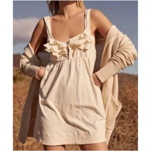 Free People Beach Ruffle Tie Back‎ Babydoll Dress Dusty Pink Coastal XS